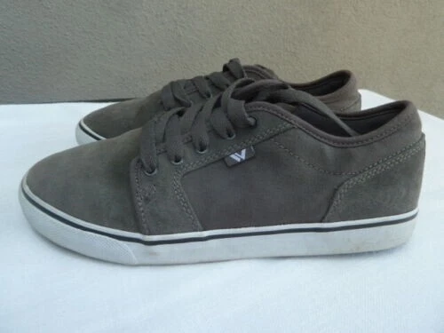 Shaun White Boys Size 6 Casual Skater Sneakers Gray Leather Canvas Upper 2011 - Image 1 of 4
