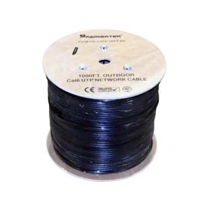 1000' ft CAT6 UV/CMX 23 AWG Waterproof Outdoor Direct Burial Network LAN Cable - Image 1 of 3