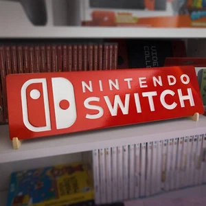 🎮 Nintendo Switch Logo Schild - CNC Gravur Holz Wandbild | Retro Gaming Display - Bild 1 von 7