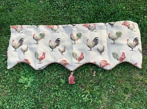 Springs Global Curtain Wall Valence Tassel Chicken Rooster French Country ❤️sj8m - Picture 1 of 12