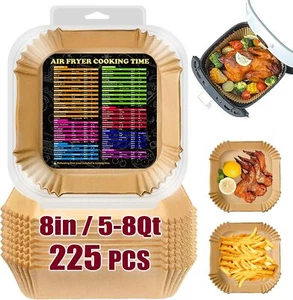 225PCS Air Fryer Paper Liners Square for COSORI Air Fryer 6Qt/Ninja AF141/Ninja - Picture 1 of 7