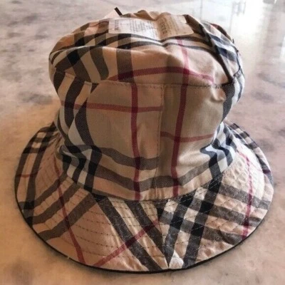 Burberry двусторонний ведро шляпа с мешком для хранения - Med - новый с Ярлыками - Изображение 1 из 4