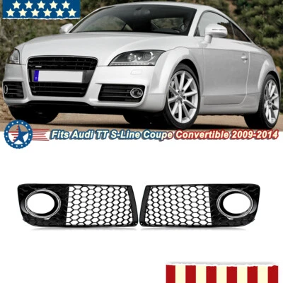 Front Lower Bumper Grille Fog Light Cover For Audi TT 2009-2014 Honeycomb Mesh Foto 1 de 4