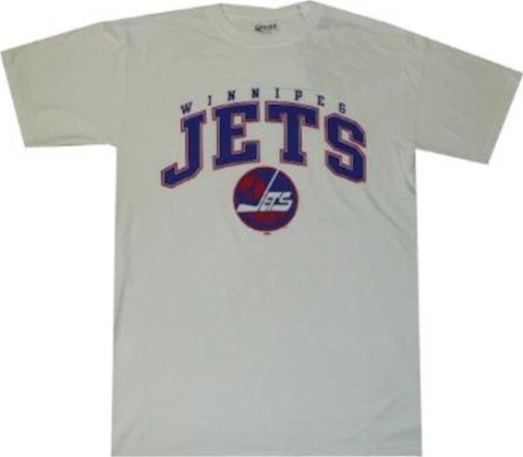 Winnipeg Jets Vintage Throwback Arch Logo White Shirt by Gear   Clearance! Cover