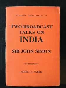 Simon - Broadcast Talks on India - Criterion Miscellany 18 1st 1930 - Imagen 1 de 1