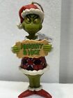 THE GRINCH SANTA holding Naughty Nice Sign  by Jim Shore Christmas Ornament NEW