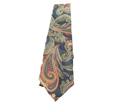 Corbata Leonardo Strelli Hombre Corbata de Seda Rojo Verde y Azul Patrón Paisley Italia Foto 1 de 4