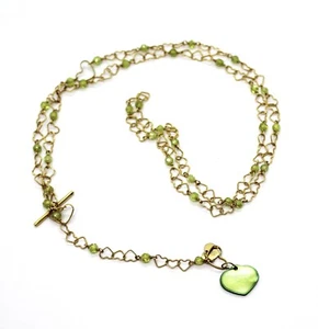 Long Necklace Nanis Yellow Gold 18k With Nacre And Tourmaline - Picture 1 of 2