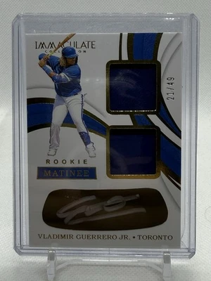 VLADIMIR GUERRERO JR 2019 Panini Immaculate 💎 Rookie Matinee Auto Relic /49 - Image 1 of 2