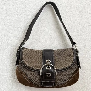 Vintage Y2K Coach F10925 Schultertasche Soho Braun Signature Canvas Wildleder Leder - Bild 1 von 17