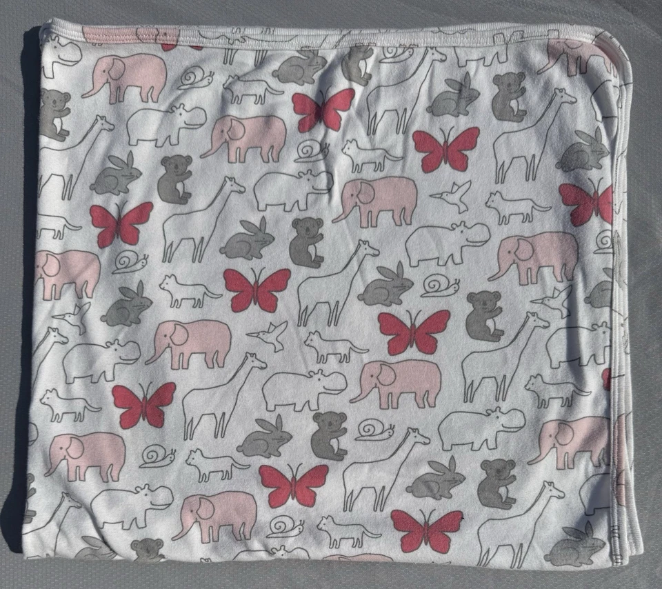 Manta Carters Rosa Blanco Gris Animal Bebé Selva Mariposa Elefante Zoo Bunny Foto 1 de 4