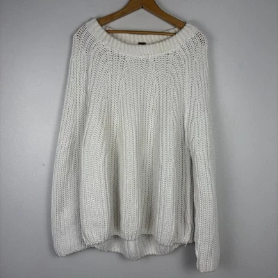 Свитер Free People негабаритный коренастый вязаный белый средний минималистский рыбак - Изображение 1 из 4