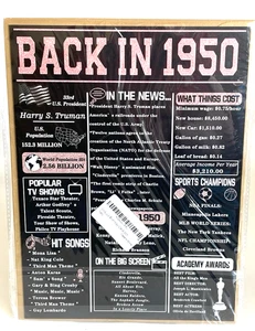 NEW Gold Laser Back In 1950 Birthday Card 8x10 With Engelope - Picture 1 of 9