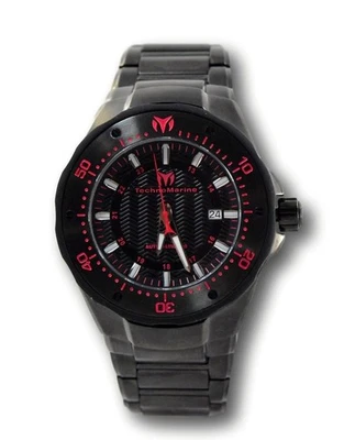 TechnoMarine Manta Automatic Men's 48mm Double Black Stainless Watch TM-215097 - Image 1 of 4