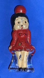 Vintage 1930er 3,5" BETTY BOOP FLAPPER Glas Parfüm Flakon SCHÖNE FARBE!!! - Bild 1 von 7