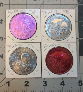 Vintage KREWE OF AMOR Aluminium Karneval Doubloon: 1976 (4er Set Unikat) #MDG - Bild 1 von 9