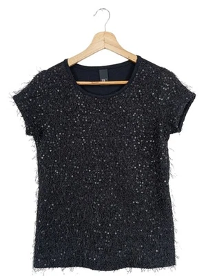 B.C. BEST CONNECTIONS Kurzarm-Bluse Damen Bluse Gr. DE 38 schwarz Casual-Look - Bild 1 von 4