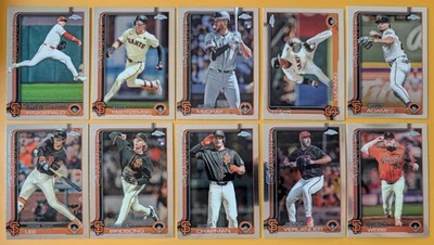FRESHDCARDS 2025 Topps Chrome Baseball Team Set 10 San Francisco Giants Jung Ho Lee Adames