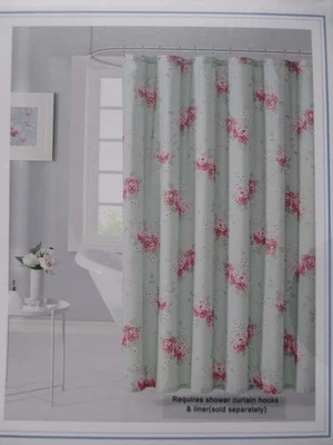 Simply Shabby Chic Belle Hydrangea Blue Pink Polyester Shower Curtain 72" x 72" - Image 1 of 4