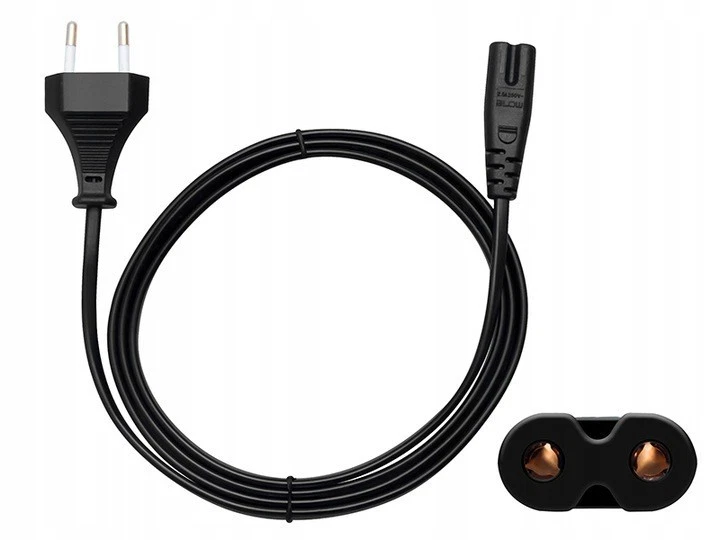 Netzkabel Stromkabel Kabel Strom Stecker auf C7 mit 2x Buchse Löcher TV SAMSUNG - Bild 1 von 1