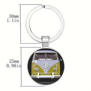 NEW Yellow Van Camping Keyring/Keychain/Bag Charm *UK Seller* - Picture 1 of 1
