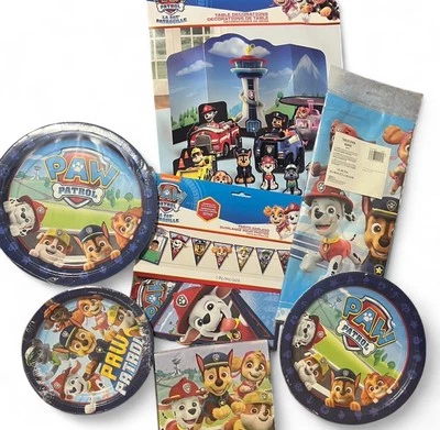PAW PATROL SUMINISTROS DE FIESTA SERVILLETAS PLATOS MANTEL PANCARTA CUPCAKE TOPPER FAVORES Foto 1 de 3