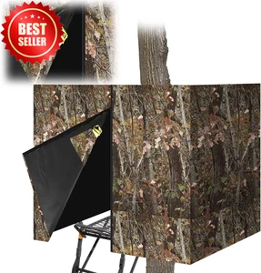 Hunting Treestand Blind 102x37in Camo Cover Deer Turkey w/ Windows & Pockets - Picture 1 of 8