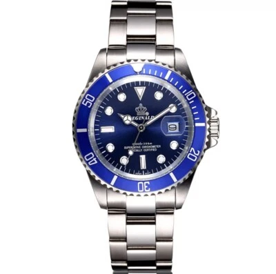 Reginald Мужские наручные часы серебро синий темно-белый аналоговый кварц новый аккумулятор. Новый - Изображение 1 из 4