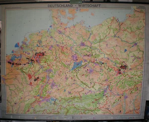 Schulwandkarte Wandkarte Schulkarte Deutschland Stahl Kohle Germany 246x195cm  - Bild 1 von 1