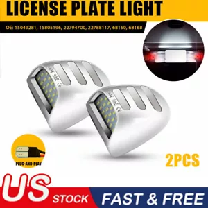 For 99-13 Chevy Silverado Avalanche Chrome LED License Plate Light Housing USA - Bild 1 von 11