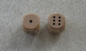 14mm Set / Pair of 2 Wooden Dice (lot, 14mm d6, pips, wood) - Picture 1 of 2