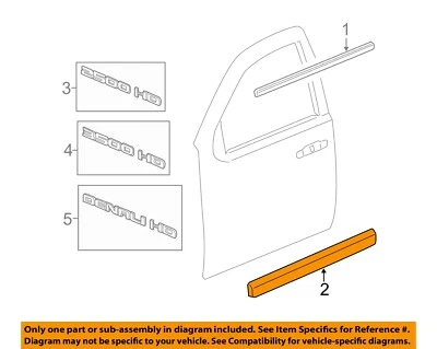 GM OEM 10-14 Avalanche Front Door Exterior Trim-Body Side Mldg 15950343 - Image 1 of 2