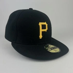 Pittsburgh Pirates MLB Authentic New Era 59FIFTY Fitted Hat Black Yellow 7 1/8 - Picture 1 of 16