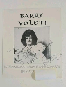 Barry Voleti International Female Impersonator Hand Signed Cardboard Poster - Picture 1 of 10