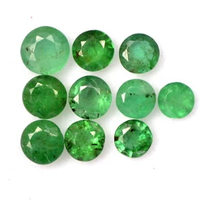 2,14 kt Natürlicher Smaragd Rundschliff 3 mm bis 4,50 mm Posten 10 Stck. Lose Edelsteine - Bild 1 von 3