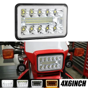 For Honda XR Suzuki DRZ 4X6" LED Headlight Chrome Hi-Lo Beam DRL Angel Eye Lamp - Picture 1 of 12