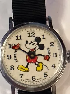BRADLEY MICKEY MOUSE VINTAGE SWISS ARMBANDUHR FUNKTIONIERT MECHANISCH MANUELL - Bild 1 von 7