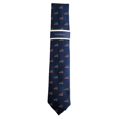 Corbata Club Room Para Hombres Talla Única Azul Marino Woodie Panel Camión con Árbol XMas NUEVO Foto 1 de 4