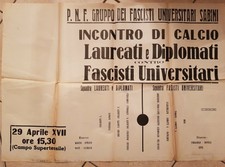 MANIFESTO RIETI INCONTRO CALCIO GRUPPO DEI FASCISTI UNIVERSITARI SABINI