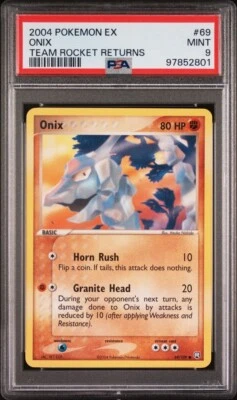 PSA 9 Mint Pokemon Onix 2004 EX Team Rocket Returns #69 Non Holo - Image 1 of 2