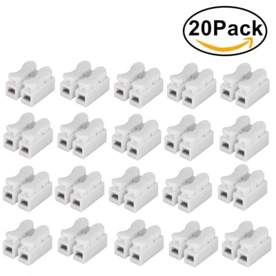 20Pcs/CH2 Spring Quick Wire Connector Cable Clamp/Terminal Block LED Strip Light - Image 1 of 2