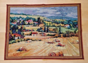 Riddle Home & Gift Wall Hanging Tapestry Rod Pocket 51x37 Hay Field Village Farm - Picture 1 of 9