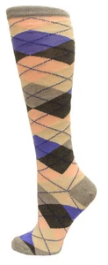 Hotsox Womens Argyle Socks, Blush, 1 Pair, Womens Shoe 4-10 - Picture 1 of 1