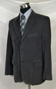 Plush Gray Stripe (Size 42L) Soft Cotton Sport Coat By: Co Op Barneys New York - Picture 1 of 10