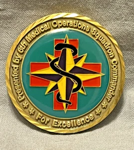 6th Medical Squadron Commander's FOR EXCELLENCE MACDILL AFB TAMPA Challenge Coin - Picture 1 of 2