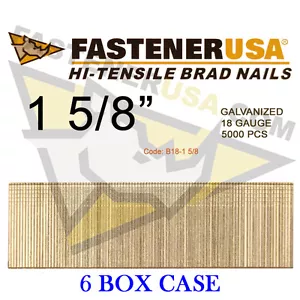 1 5/8 Zoll 18 Stärke gerade Brad Finish Nägel 18 GA (5.000 ct) (Koffer von 6) - Bild 1 von 1