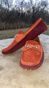 Gucci Lila & Orange Wildleder Herren Horsebit Drivers, 10,5, Italien - Bild 1 von 12