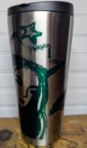 Starbucks - Green Mermaid Logo - Travel Tumbler Mug 16oz - 2014 Stainless Steel - Picture 1 of 7