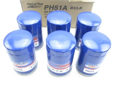 (6) Parts Plus PH51A Oil Filter Replaces PH3980 51190 L20173 LF234 LF3554 PF52 - Image 1 of 3