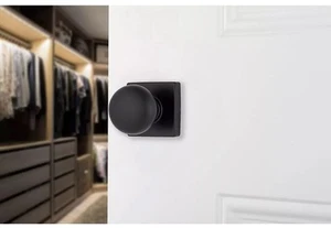 Brinks Contemporary Door Knob, Passage - Hall & Closet Matte Black Finish, New - Picture 1 of 5